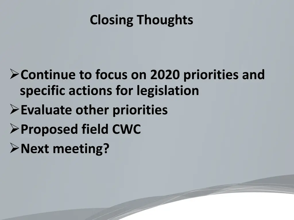 closing thoughts