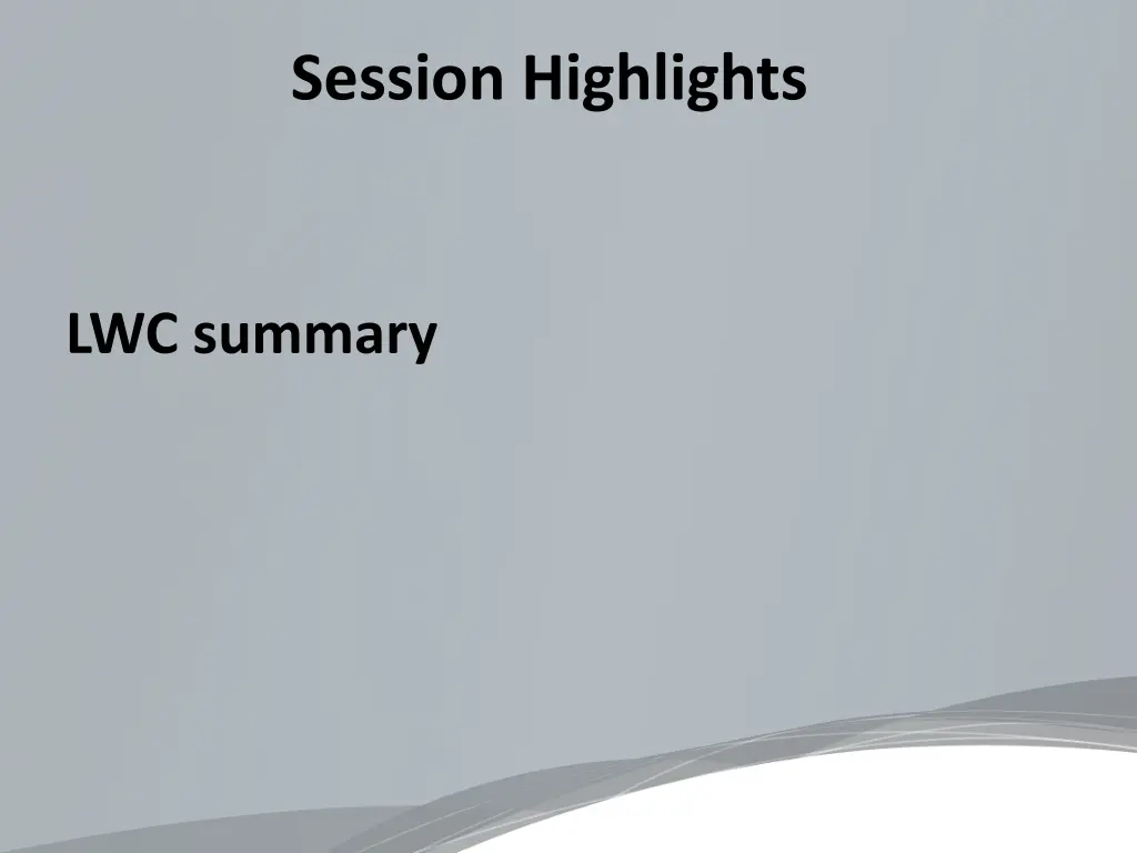 session highlights