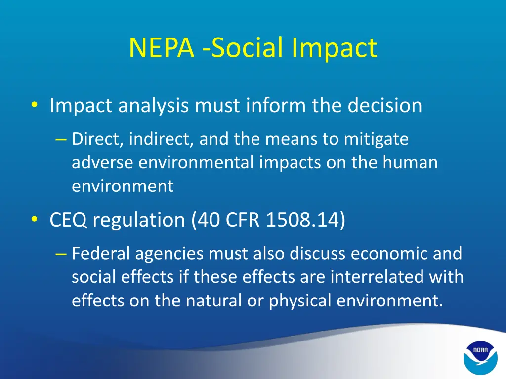 nepa social impact