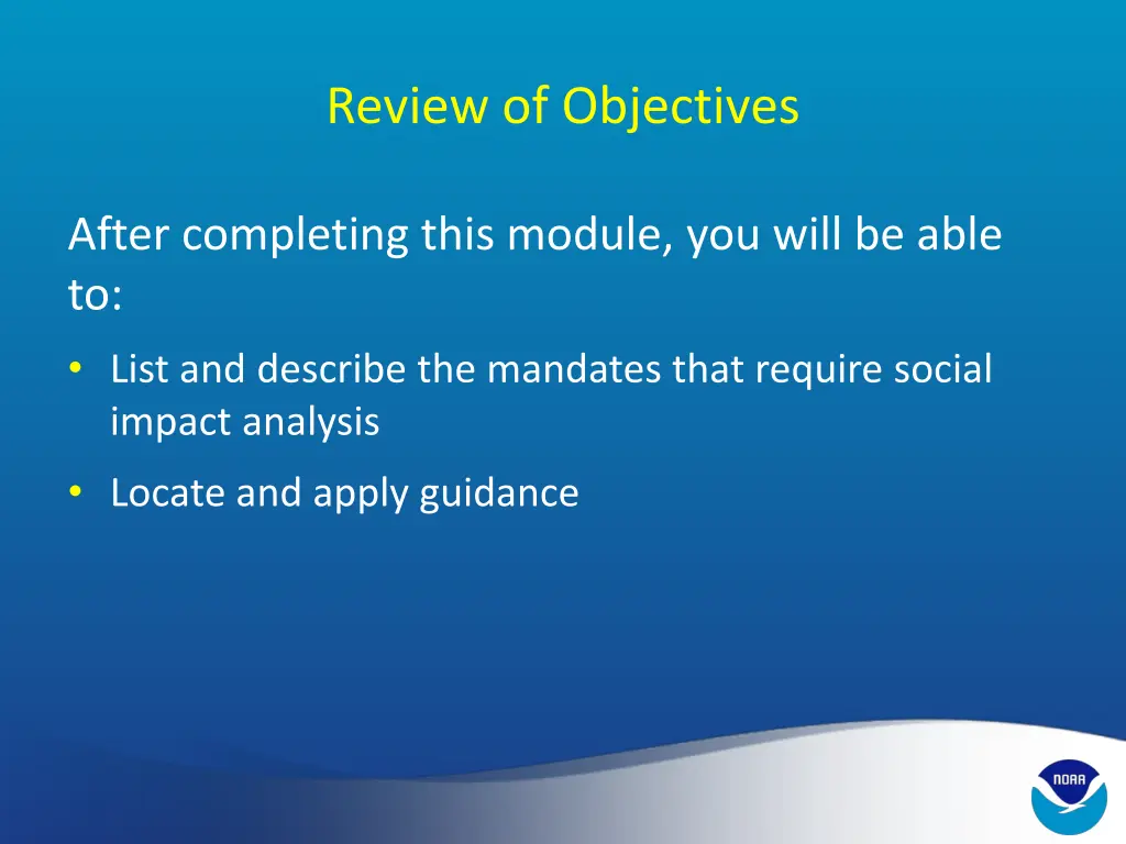 review of objectives 1