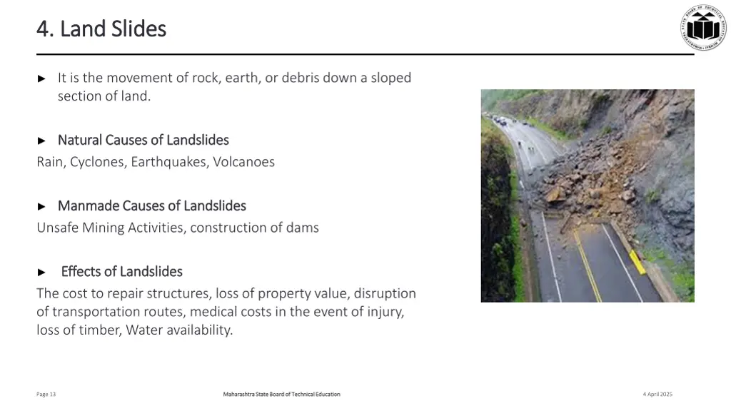 4 land slides 4 land slides