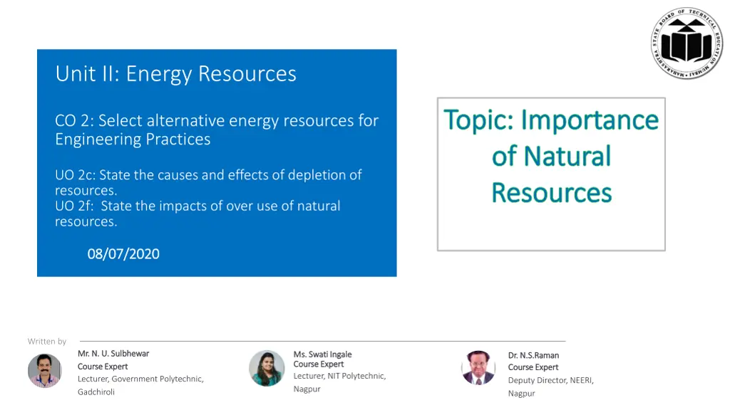 unit ii energy resources