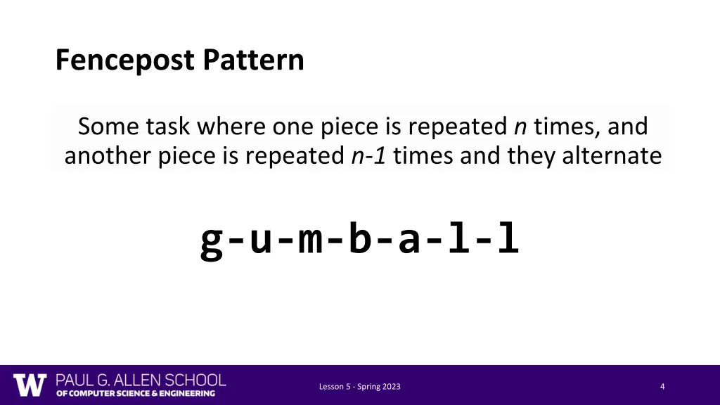 fencepost pattern