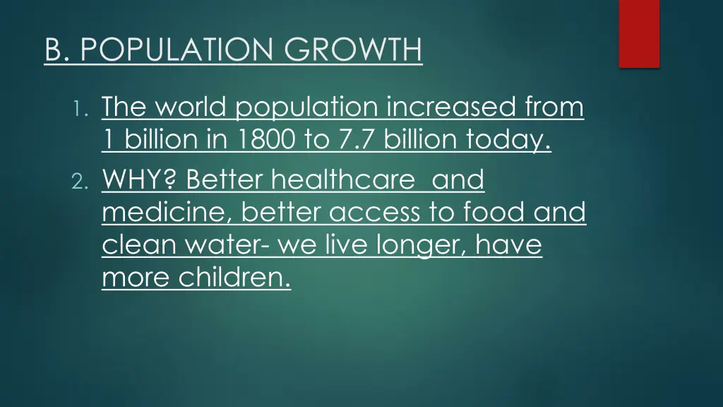 b population growth
