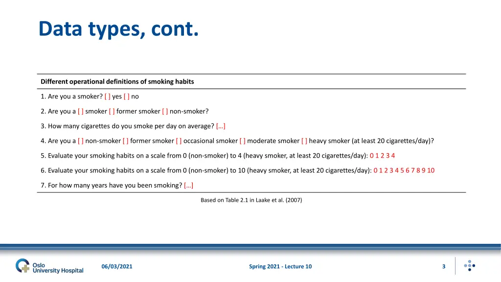 data types cont