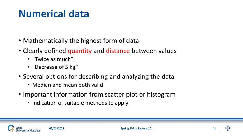 numerical data