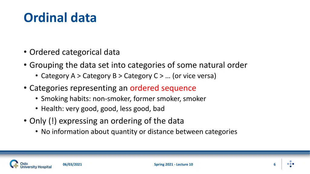 ordinal data
