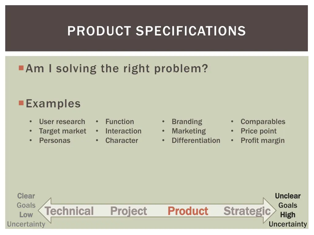 product specifications