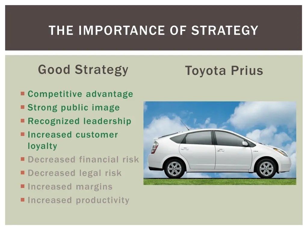 the importance of strategy 1