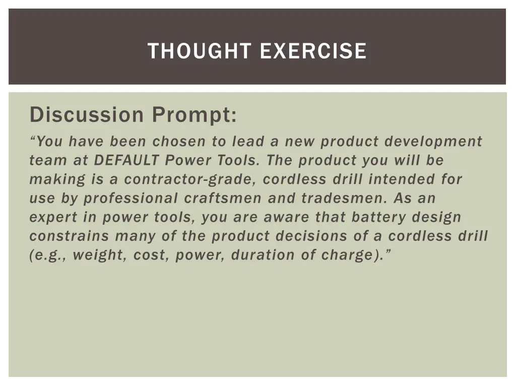 thought exercise