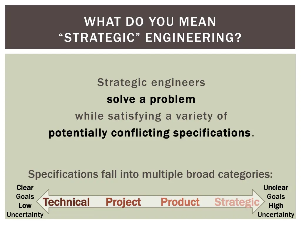 what do you mean strategic engineering 3