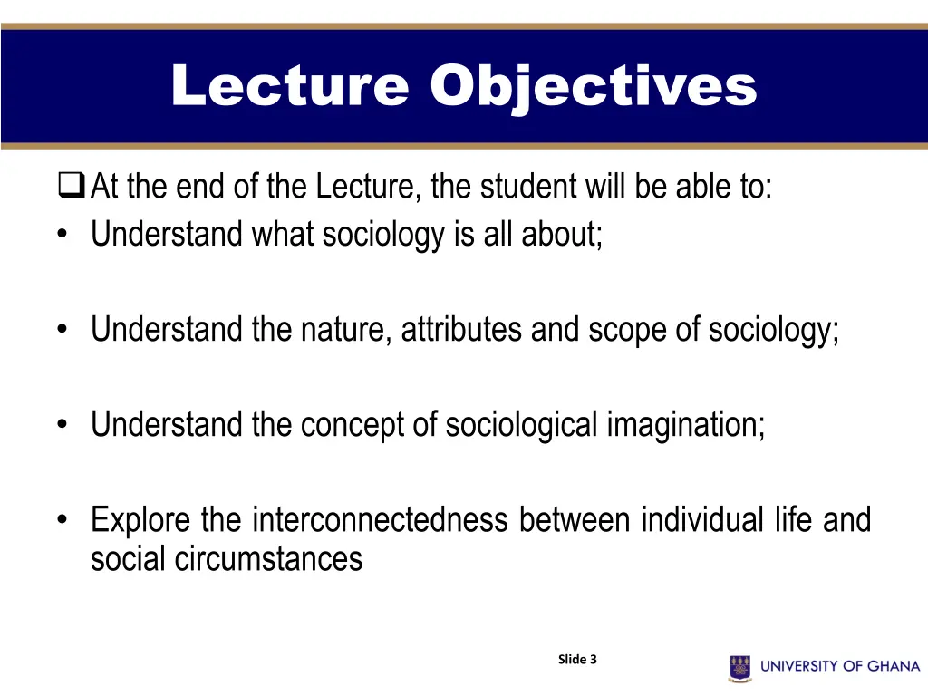 lecture objectives