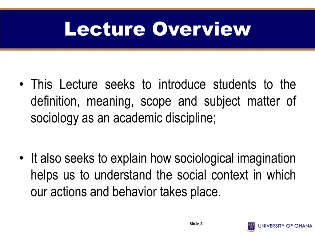 lecture overview