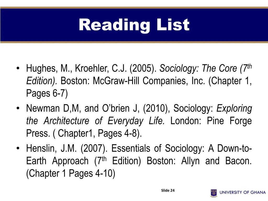 reading list