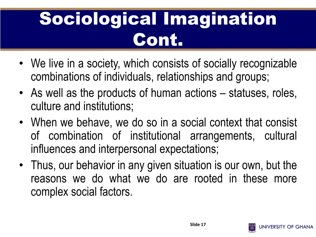 sociological imagination cont we live