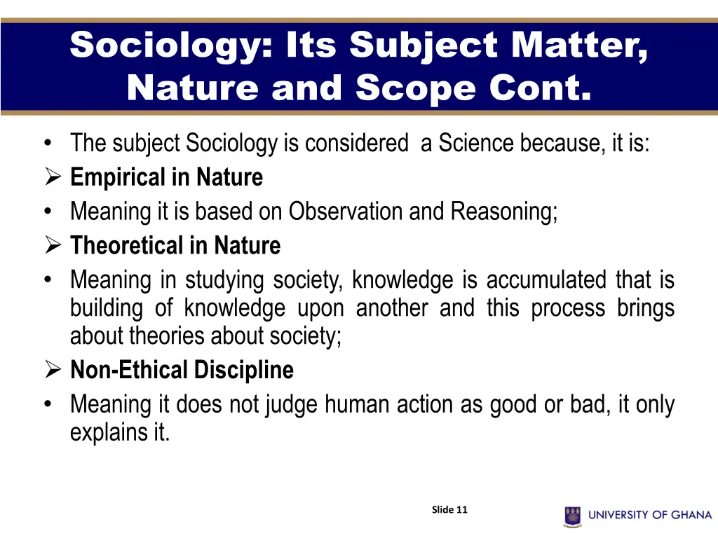 sociology its subject matter nature and scope cont