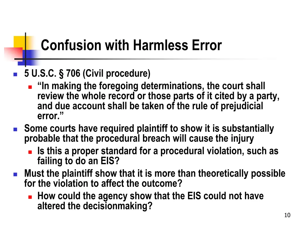 confusion with harmless error