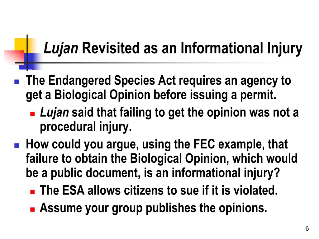 lujan revisited as an informational injury