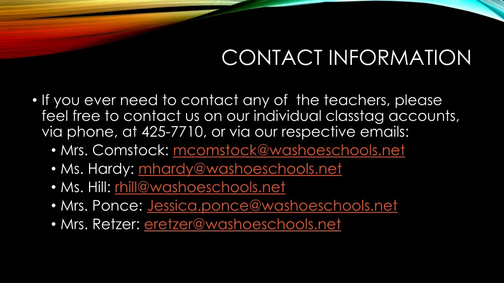 contact information