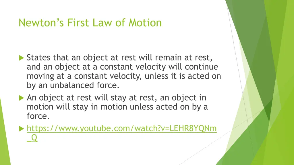 newton s first law of motion