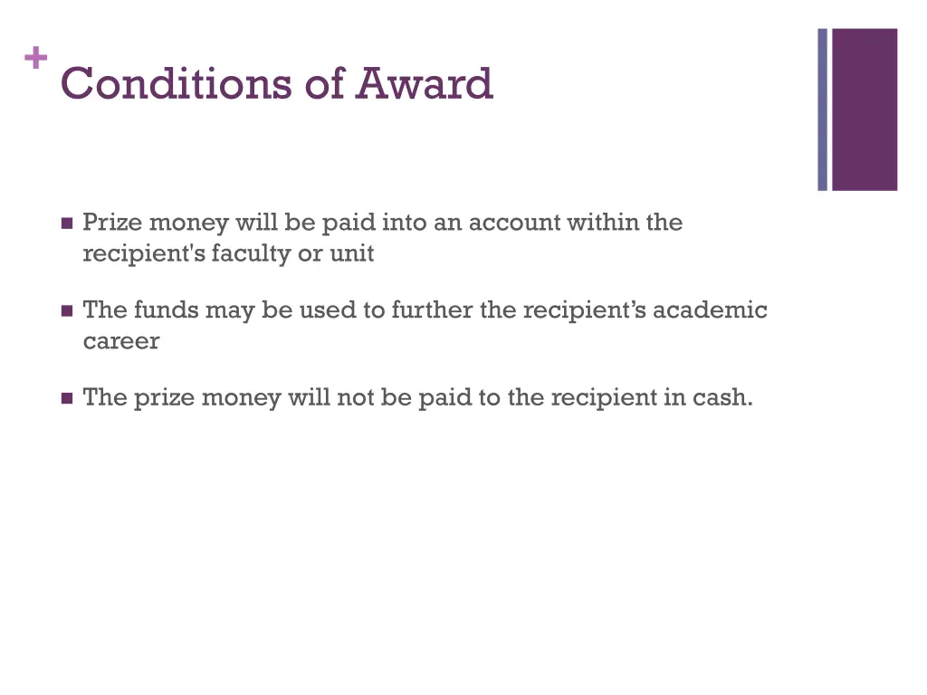 conditions of award