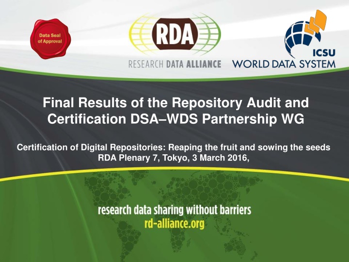 final results of the repository audit