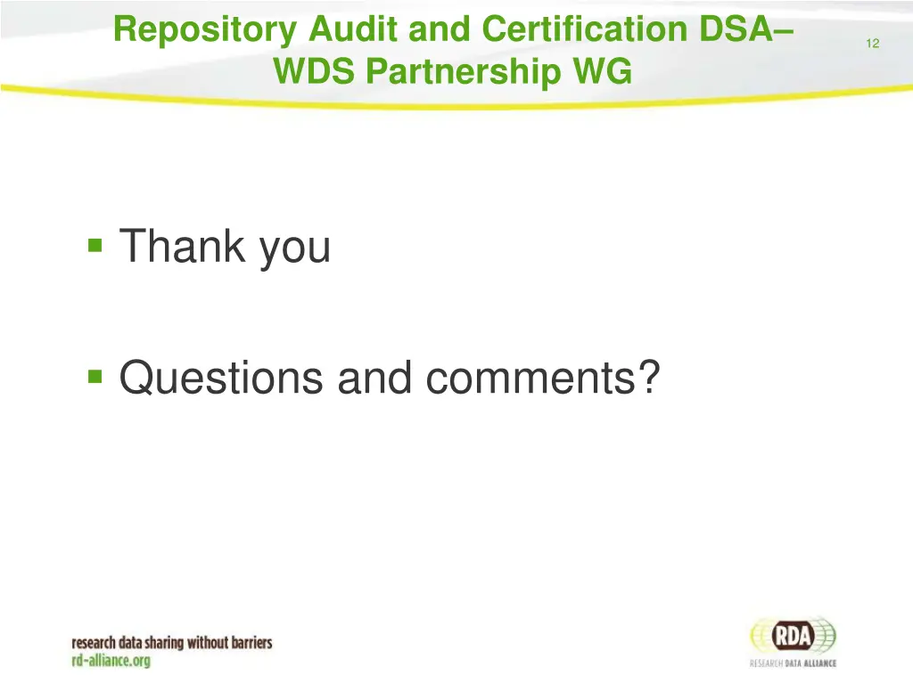 repository audit and certification