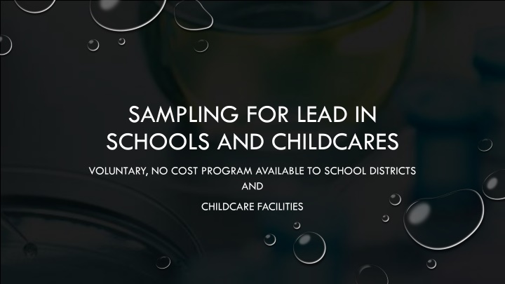 sampling for lead in schools and childcares