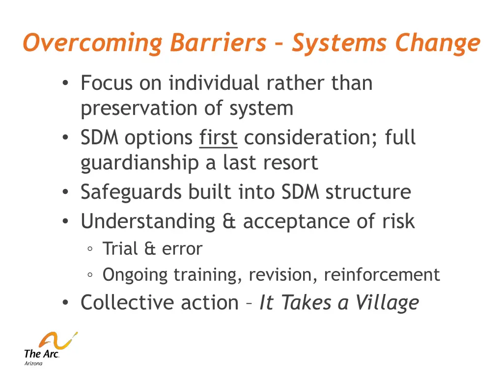 overcoming barriers systems change