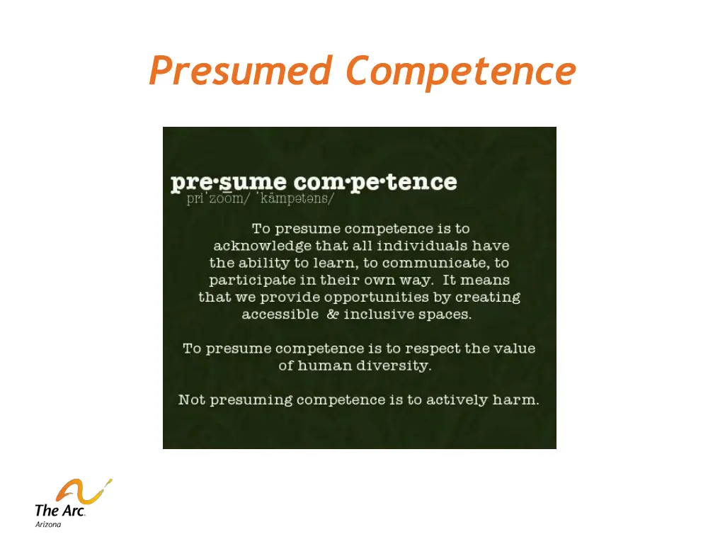 presumed competence