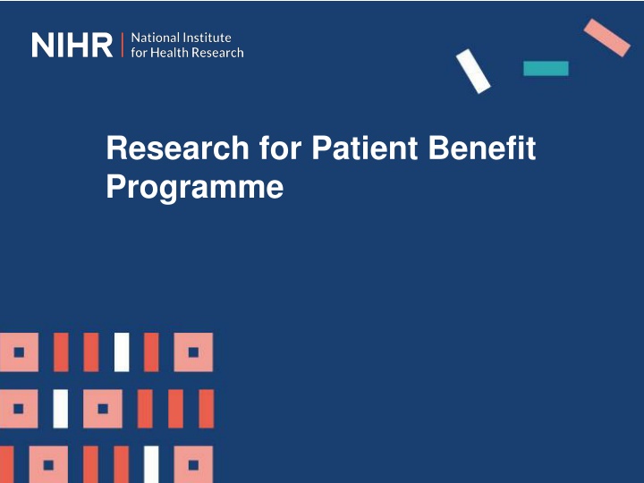 research for patient benefit programme