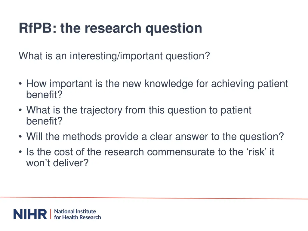 rfpb the research question