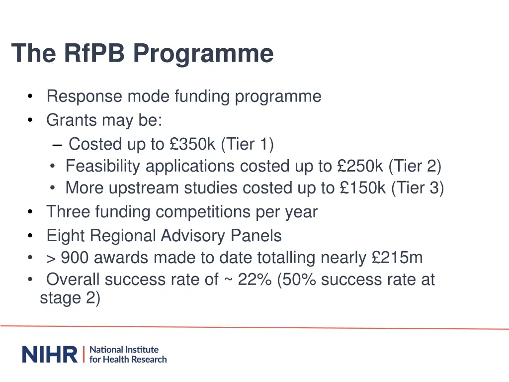 the rfpb programme