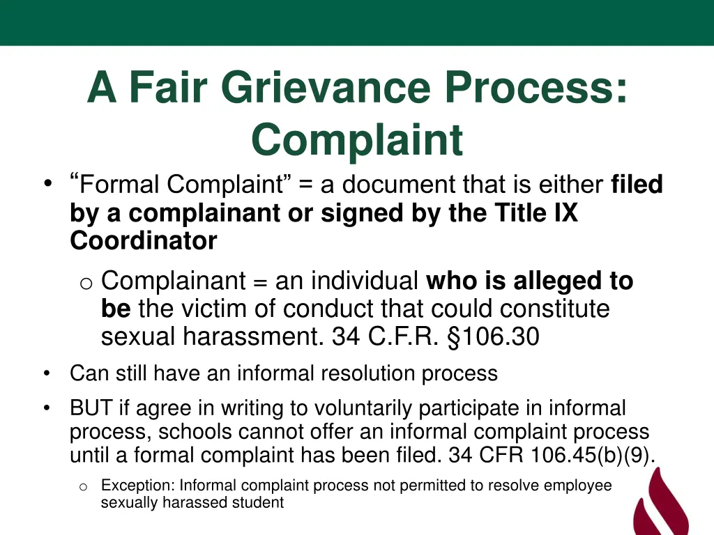 a fair grievance process complaint formal