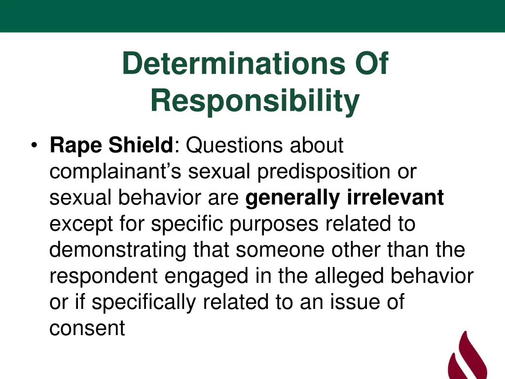 determinations of responsibility