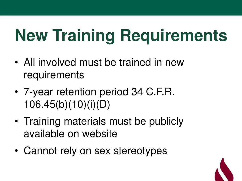 new training requirements