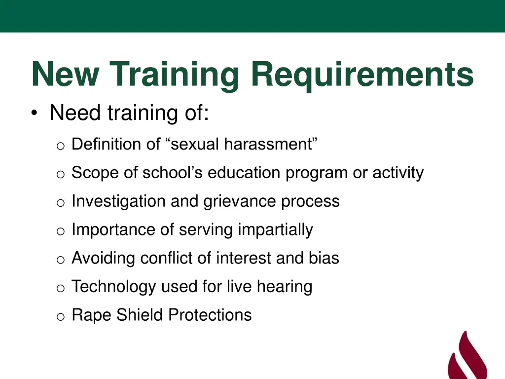 new training requirements need training of