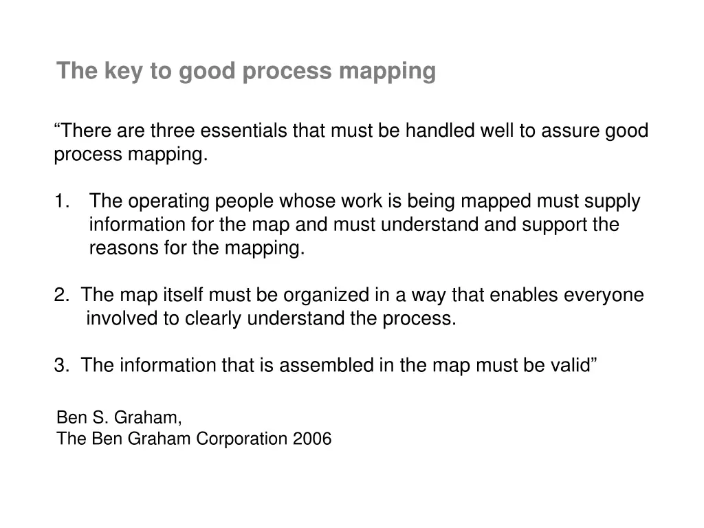 the key to good process mapping