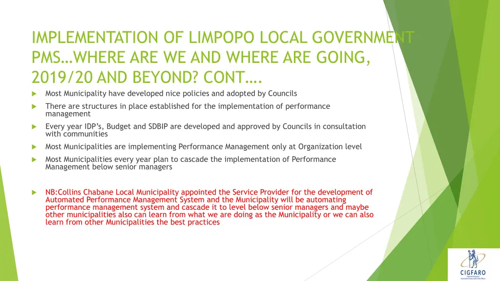 implementation of limpopo local government 1
