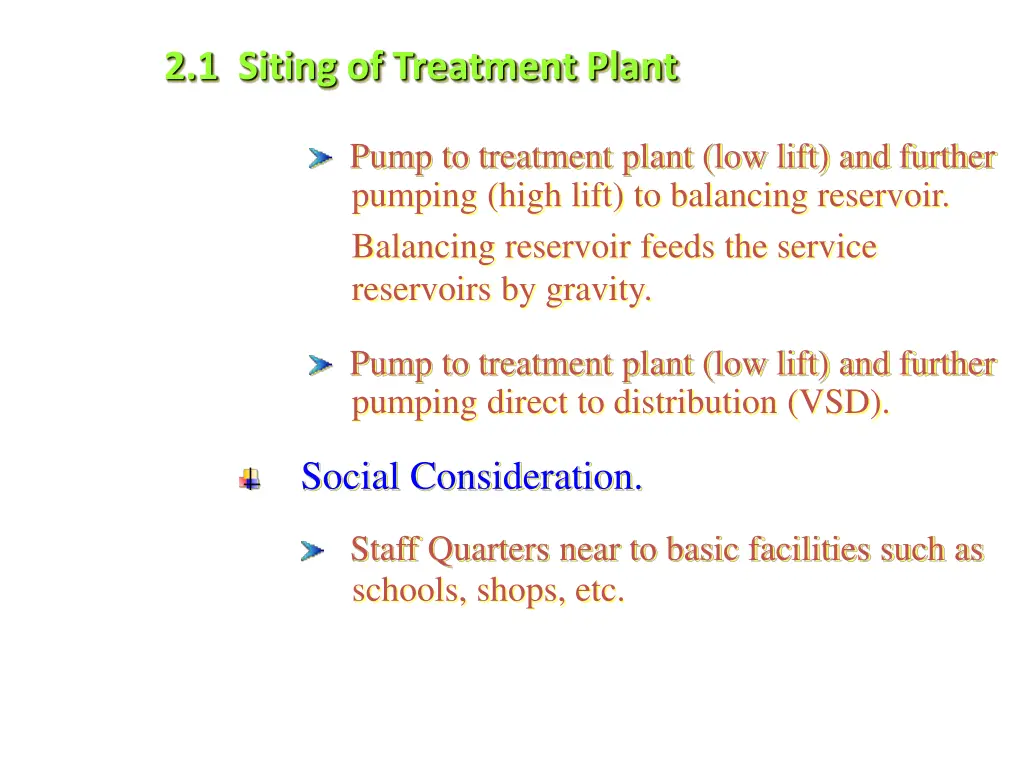 2 1 siting of treatment plant