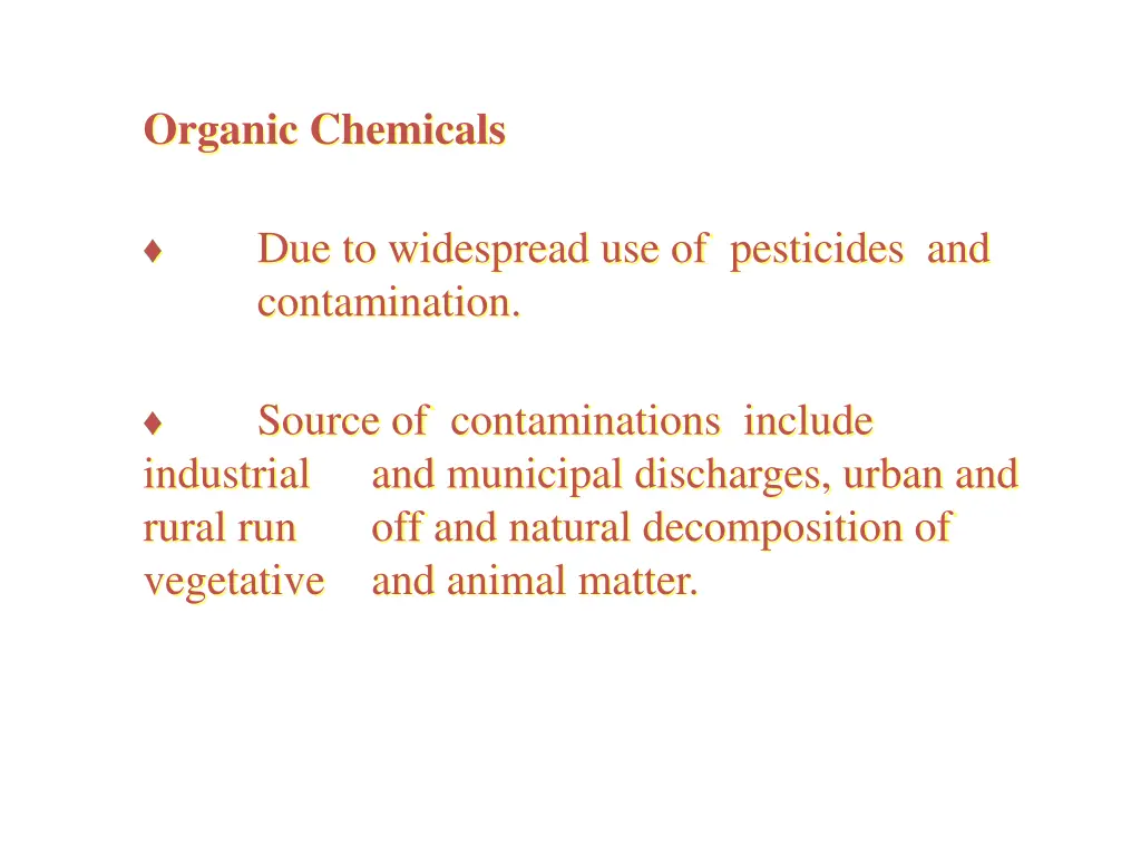 organic chemicals