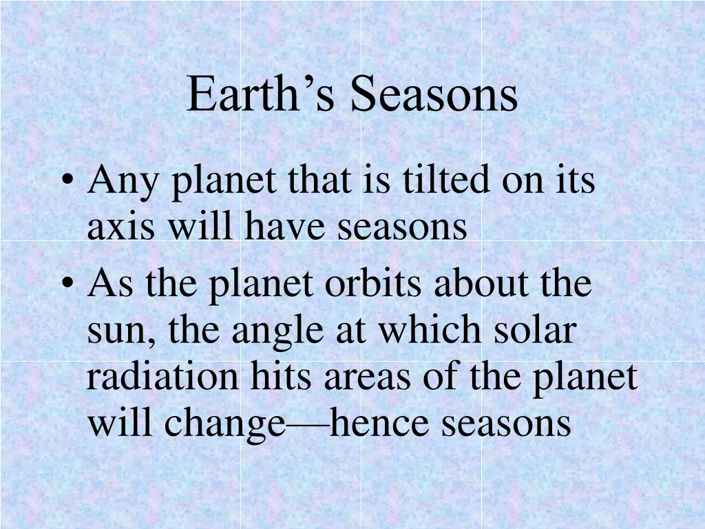 earth s seasons
