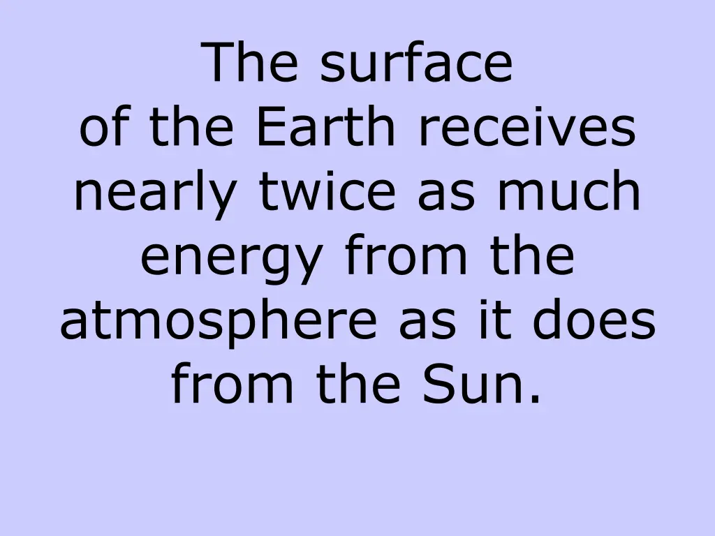 the surface of the earth receives nearly twice