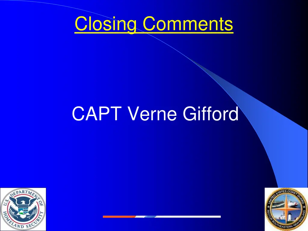closing comments