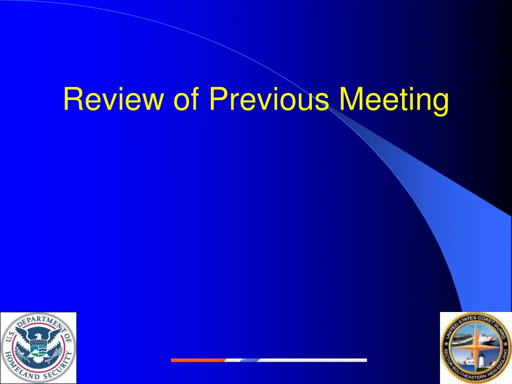 review of previous meeting