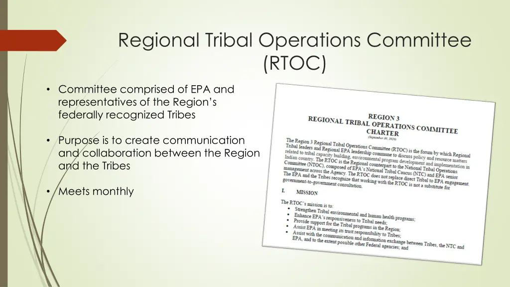 regional tribal operations committee rtoc