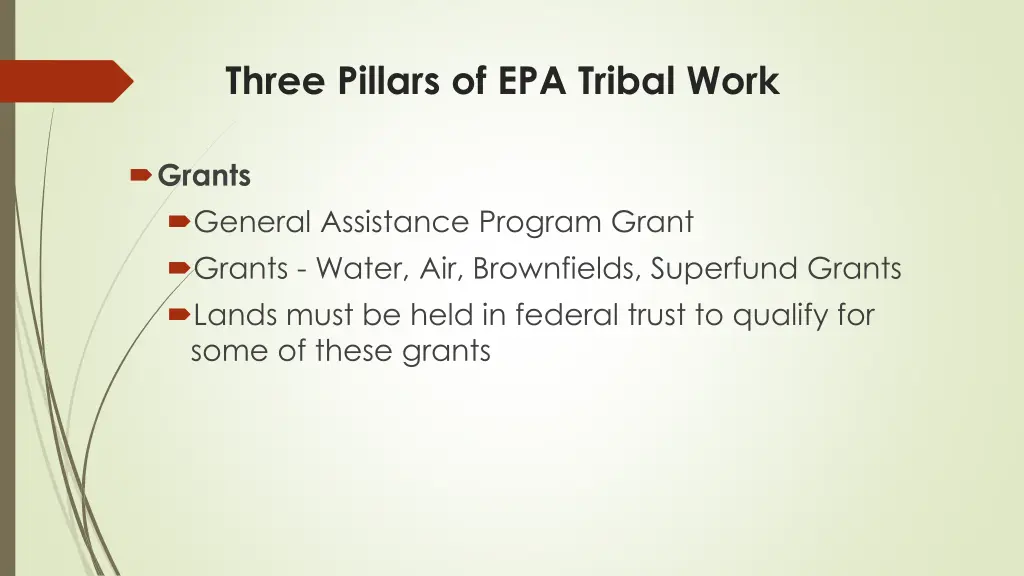 three pillars of epa tribal work