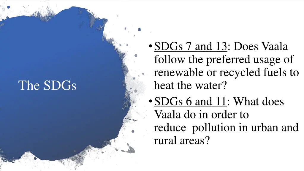 sdgs 7 and 13 does vaala follow the preferred