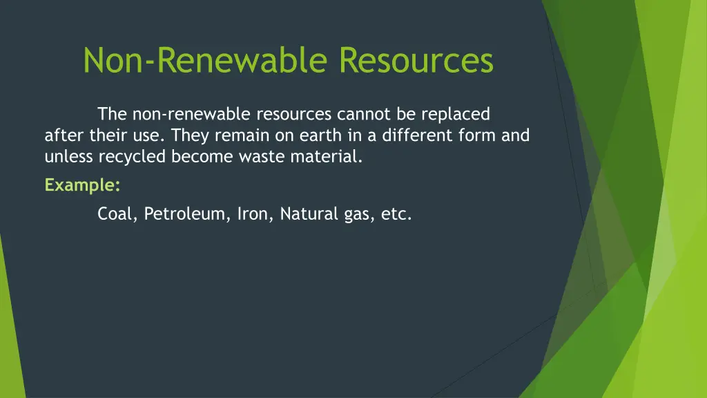 non renewable resources
