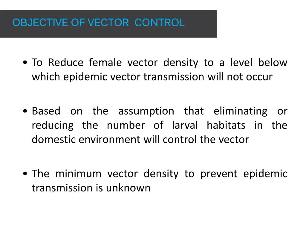 objective of vector control